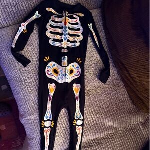Old Navy Black and Multicolor Skeleton Kids PJ